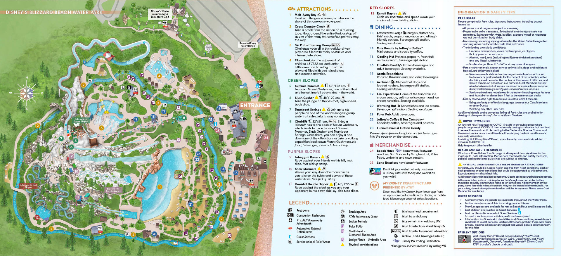 Plan des Water Parks Typhoon Lagoon et Blizzard Beach à Walt Disney World