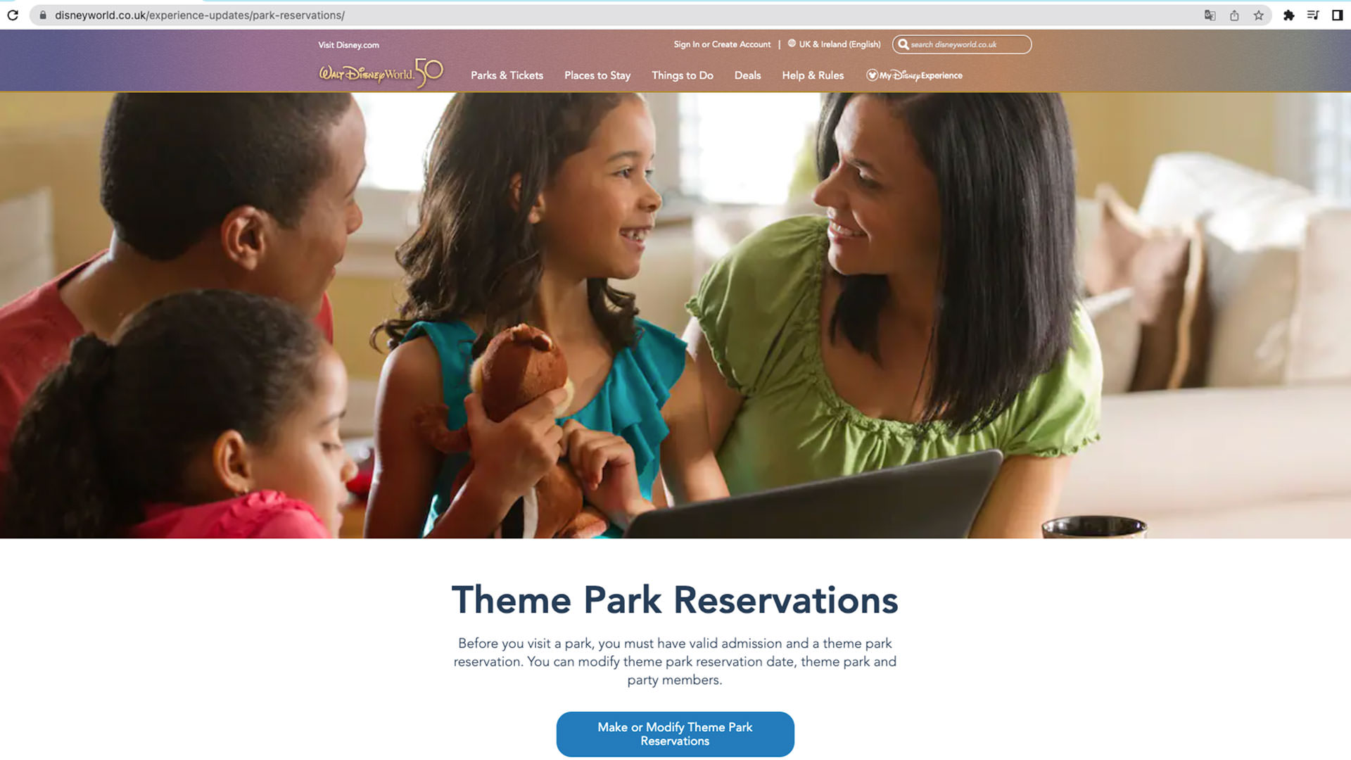 réserver parcs Walt Disney World